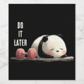 Tired Panda Gym – Cute Funny Workout Art ワインラベル (シングルラベル)