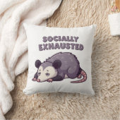Tired Retro Possum Square Comfort Pillow クッション (ブランケット)