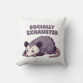 Tired Retro Possum Square Comfort Pillow クッション (正面)