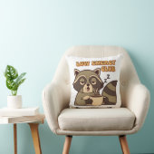 Tired Retro Raccoon Square Throw Pillow クッション (椅子)