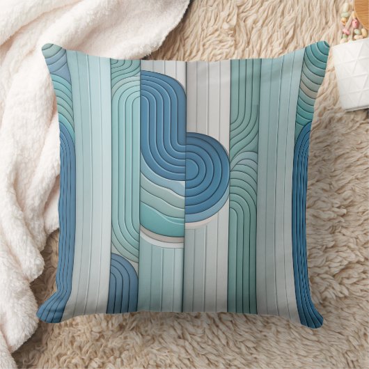 Tirta Column Ripple 3D Batik Motif クッション (ブランケット)