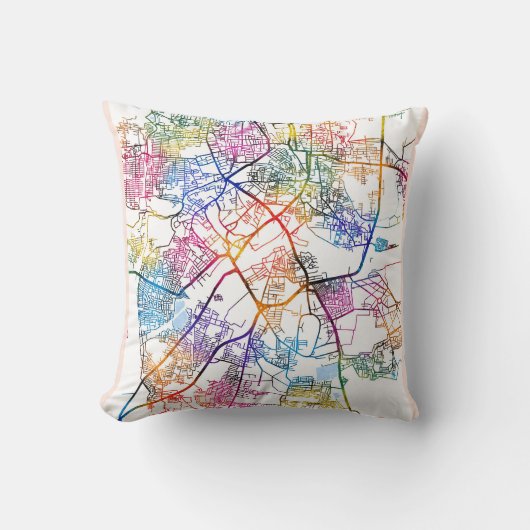 Tiruchirappalli Tamil Nadu City Map クッション (正面)