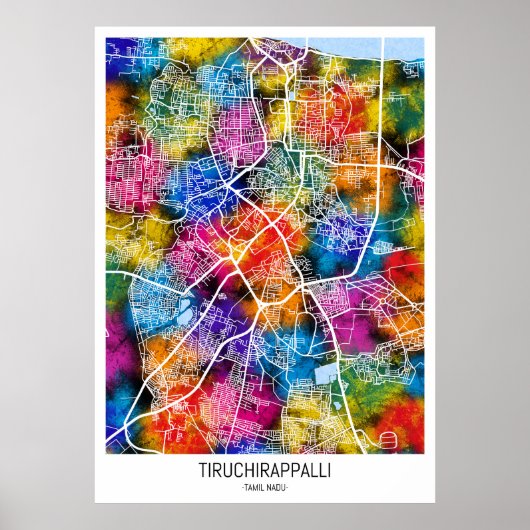 Tiruchirappalli Tamil Nadu City Map ポスター (正面)