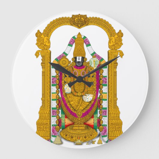 Tirupati Balaji Clock & Home Wall Decor ラージ壁時計 (正面)