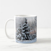 「Tis季節のばら色の日没のコテージの冬休み コーヒーマグカップ (左)