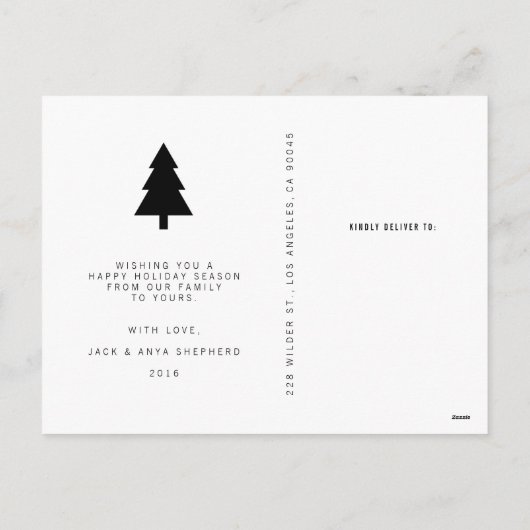 Tis季節のモダンな休日の写真の郵便はがき シーズンポストカード (裏面)