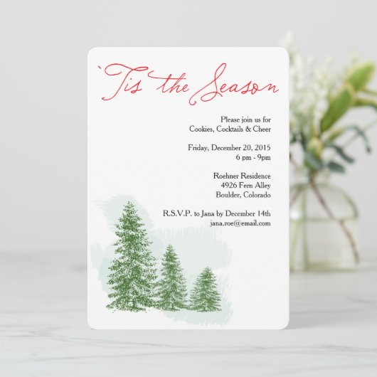 Tis季節の冬休みのパーティの招待状 招待状 (スタンド正面)
