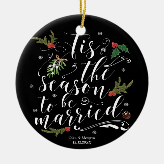 Tis季節の初めてのクリスマスの木のオーナメント セラミックオーナメント (正面)