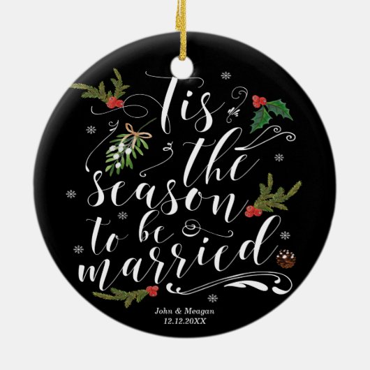 Tis季節の初めてのクリスマスの木のオーナメント セラミックオーナメント (裏面)