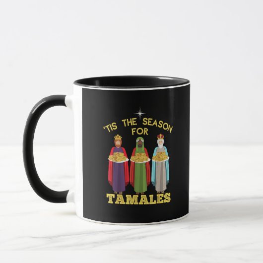Tis Season For Tamales Funny Mexican Christmas マグカップ (左)