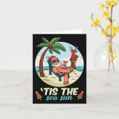 Tis The Sea-sun Christmas In July Beach Summer Chr カード (黄色い花)