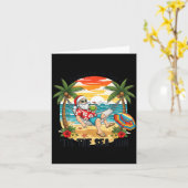 Tis The Sea-sun Christmas In July Hawaii Santa Bea カード (黄色い花)