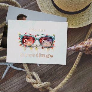 Tis the Sea Sun Greetings Sunglasses写真 箔シーズンカード