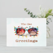 Tis the Sea Sun Greetings Sunglasses写真 箔シーズンカード (立ち正面)