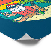 Tis The Sea Sun Santa Beach Summer Christmas In ポスター (角)