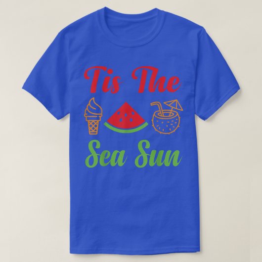 Tis the Sea Sun Santa Watermelon Coconut Ice Corn  Tシャツ (デザイン正面)