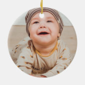 Tis The SeasonレトロGroovy Christmas写真 セラミックオーナメント (裏面)