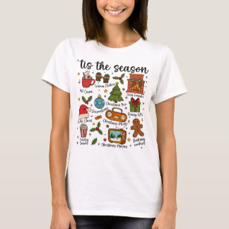 Tis the Season あったかいクリスマスイラスト ホリデーTシャツ Tシャツ