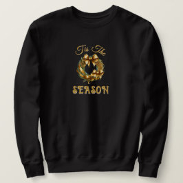 「Tis The Season」グリーンゴールドリーススウェットシャツ スウェットシャツ