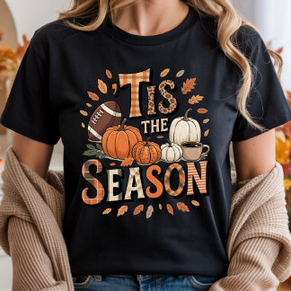 ’TIS THE SEASON ビンテージのかぼちゃとアメリカンフットボール Tシャツ