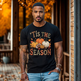 ’TIS THE SEASON ビンテージのかぼちゃとアメリカンフットボール Tシャツ