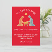 TIS THE SEASON モダンなクリスマスの教会の礼拝 シーズンカード (スタンド正面)