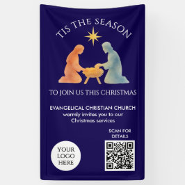 TIS THE SEASON ロゴ QR 教会礼拝 クリスマス 横断幕