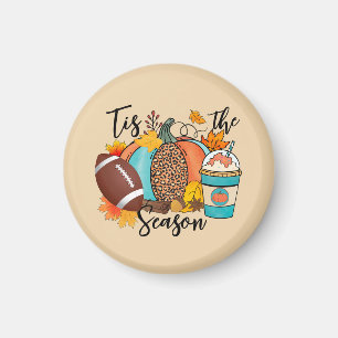'Tis The Season -秋、サッカー、カボチャのスパイス マグネット