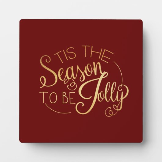 "Tis the Season"赤い金ゴールド脚本エレガント フォトプラーク (正面)
