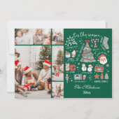Tis The Season 5フォトレトログリーンクリスマス シーズンカード (正面)