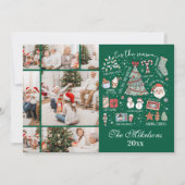 Tis The Season 7写真レトログリーンクリスマス シーズンカード (正面)