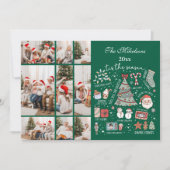 Tis The Season 9写真レトログリーンクリスマス シーズンカード (正面)