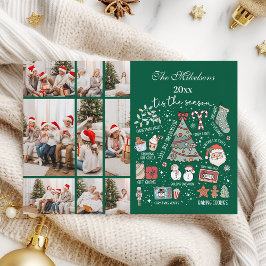 Tis The Season 9写真レトログリーンクリスマス シーズンカード
