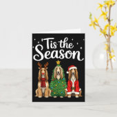 Tis The Season Afghan Hound Christmas Santa Dog Lo カード (黄色い花)