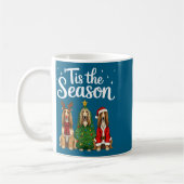 Tis The Season Afghan Hound Christmas Santa Dog Lo コーヒーマグカップ (左)