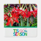 「Tis the Season 'Amaryllis'」オーナメント セラミックオーナメント (正面)