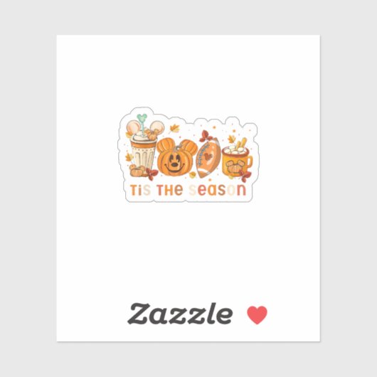 Tis The Season Autumn Halloween Pumpkin Fall Drink シール (シート)