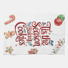 'Tis the Season Baking Cookies Kitchen Towel  キッチンタオル