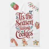 'Tis the Season Baking Cookies Kitchen Towel キッチンタオル (縦)