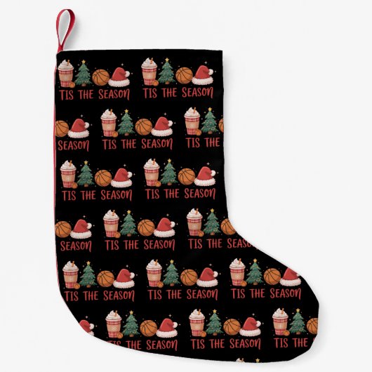 Tis The Season Basketball Lover Christmas Gift スモールクリスマスストッキング (正面)