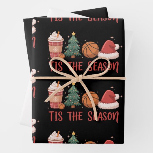 Tis The Season Basketball Lover Christmas Gift ラッピングペーパーシート (インサイチュ)