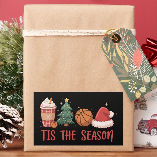 Tis The Season Basketball Lover Christmas Gift 長方形シール (クリスマス)
