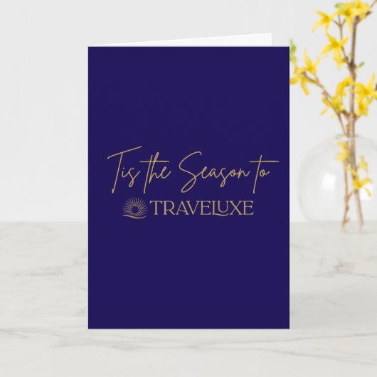 Tis the Season Blue カード (黄色い花)