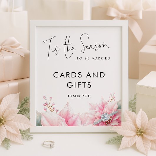 Tis the season Cards Gifts Sign Bridal Shower ポスター