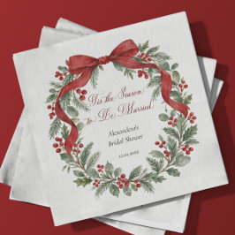 Tis the Season Christmas Bridal Shower スタンダードカクテルナプキン