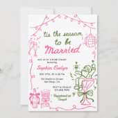 Tis the Season Christmas Bridal Shower 招待状 (正面)