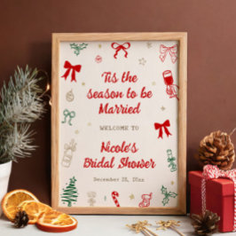 Tis the Season Christmas Bridal Shower Welcome ポスター