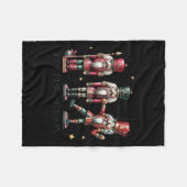 Tis The Season Christmas Funny Nutcracker フリースブランケット (正面(横))