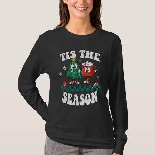 Tis The Season Christmas Hot Chocolate Pine Tree Tシャツ (正面)