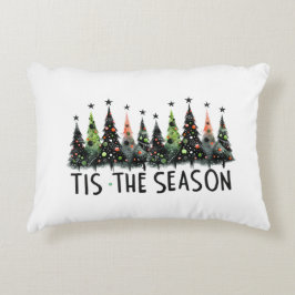 'Tis The Season Christmas Tree Snow Flakes Santa アクセントクッション
